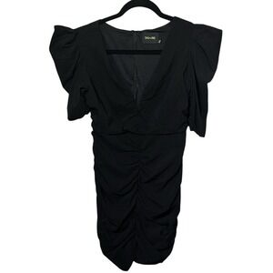 Do+Be Norah Ruched Mini Dress Black‎ Women's Medium